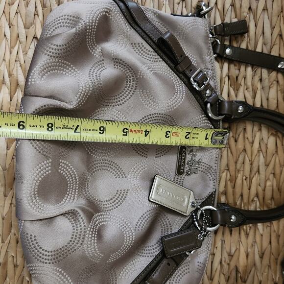 Coach Tan Brown Signature Op Art Satchel Bag - Picture 11 of 12